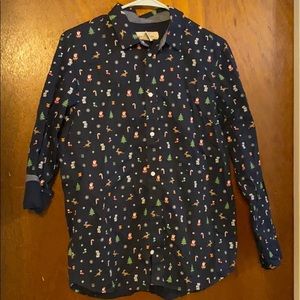 Boys Christmas button down shirt